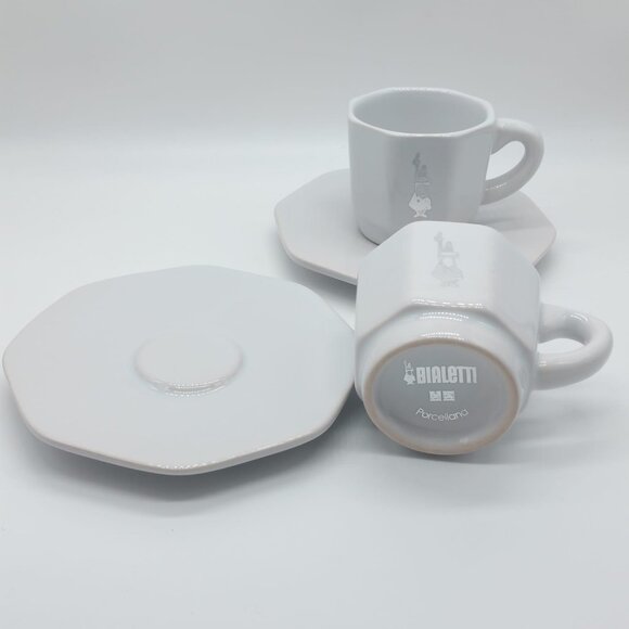 Set of 2 Bialetti Espresso Cups with Saucers - Picture 9 of 13